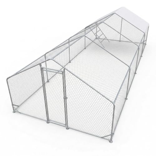 Heavy Duty Metal Chicken Coop with Hardware Cloth (312" L x 120.5" W x 78.72" H) - size: 312.1"L x 120.5"W x 78.7"H