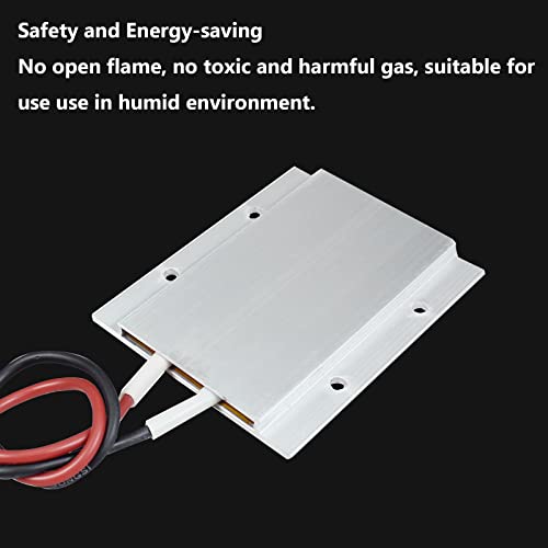 PTC Heating Element 12V 200C AC/DC Insulated Ceramic Heating Plate | Insulated Aluminum Shell, Constant Temp Thermostatic, Energy Saving, Long Service Life, for Small Space, 3.03×2.44", PTCYIDU - color: 12V 200C