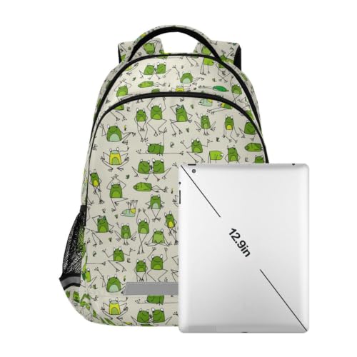 Kids Funny Frogs Backpack for Boys Girls School Bags | Elementary Middle, Travel Daypack Lightweight Waterproof with Reflective Strip - color: Funny Frogs