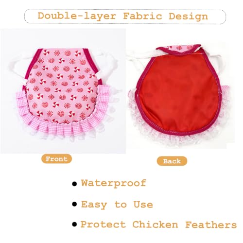 7PCS Chicken Saddle for Hens, Waterproof Printed Hen Saddle Aprons with Elastic Straps Chicken Apron Clothes for Poultry Protector Wing Back Feather Fixer Supplies (Fits Large Medium Size) - color: CHICKEN CLOTHES-7PCS-2