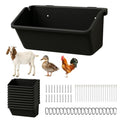 10-Pack 5 Qt Hanging Goat Feeders and Mineral Troughs for Fences | Thick plastic with mounting clips, zip ties and screws; for grain, grit and minerals; suitable for sheep, ducks and chickens - color: 10 Packs