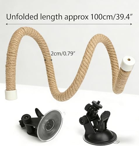 Natural Flax Bird Perch Stand with Strong Suction Cups | Movable Parrot Training Perch for Window/Mirror/Car/Tiles | Universal for Budgie, Cockatiel, Conure (DIY Modular Parrot Perch) - color: DIY Modular Parrot Perch