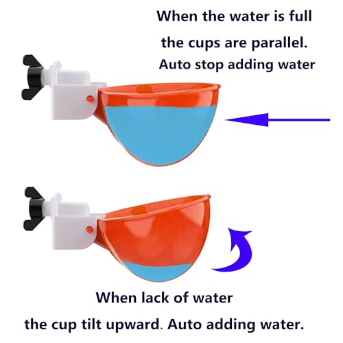 Chicken Automatic Waterer Cups, 6pcs Large Water Feeder for Poultry Caring | Self Watering Device for Chicken, DIY Poultry Waterer Kit for Duck, Chick, Goose, Turkey, Bunny, Bird, Poultry Drinking Valve