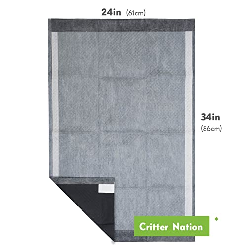 Paw Inspired Disposable Cage Liners, 34x24 Inch (Critter Nation), 12 Count | Bamboo Charcoal Odor Controlling, Super Absorbent Pads For Guinea Pigs, Ferrets, Rabbits, Hamsters, Small Animals - size: 34x24" (Critter Nation) -12 ct