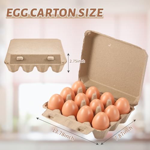 30 Pack Egg Cartons Bulk - 3×4 Style Reusable Cardboard Cartons 12 Count, Dozen Chicken Egg Crates