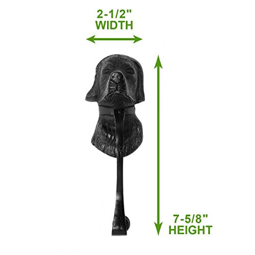 Renovators Supply Manufacturing Door Knockers for Front Door 7-5/8 in. Cast Iron Dog Shaped Door Knocker with Mounting Hardware - color: Black Dog Head