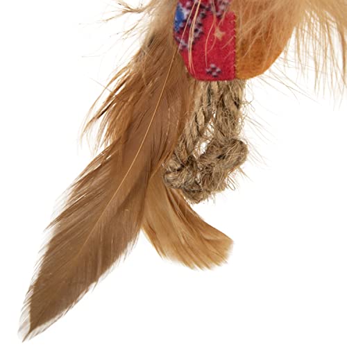 Instincts by SmartyKat 2-Pack HappyNip Love Mates Feather Birds Plush Cat Toys, Contains Catnip & Silvervine - Orange/Green, 2-Pack - style: Love Mates