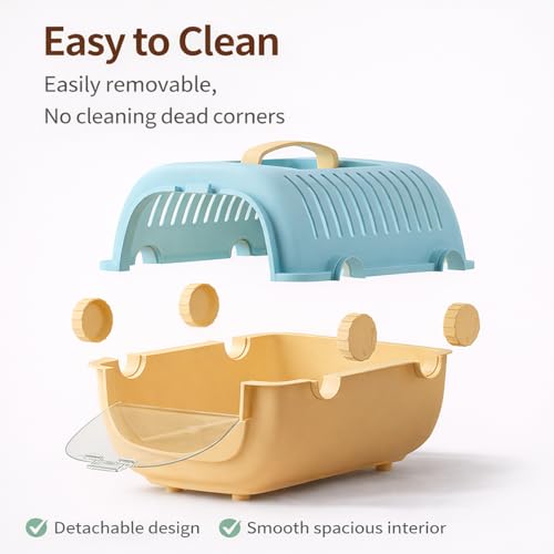 Portable Small Pet Carrier Cage, Hamster Travel Carrier with Handle and Water Bottle, Breathable Easy-Clean Carry Case for Small Animals, Hamsters, Gerbils, Mice, Birds and Small Reptiles