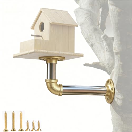 Bird House Bracket, Heavy-Duty Outdoor Windproof Anti-Swing Fall-Proof Holder for Bird Houses, Nesting Boxes, Feeders, Mountable on Tree Trunks, Eaves, Walls, Attractive Scenic Design (Patented) - size: 1pc