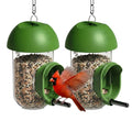 ‌LONA 2 Pack Tube Bird Feeders, Weatherproof Design with 1 Feeding Port | Easy-fill Top Design, 2 Ways for Hanging, Suits Mixed Seeds, Squirrel-Proof Bird Feeder for Backyard/ Garden/ Patio, Green - size: 1 Port ×2