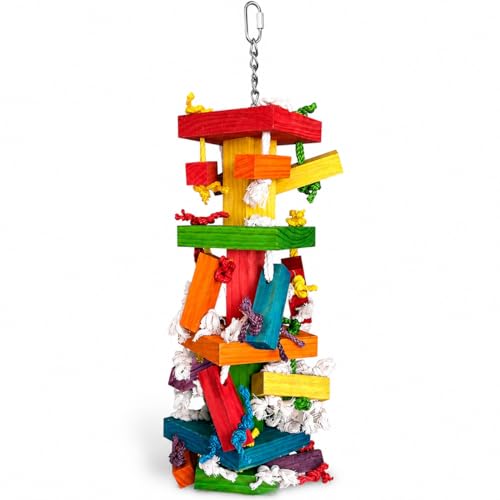 35" Extra Large Parrot Toys - Chewable Foraging Toys for Macaws, African Grey, Amazon Parrots - Durable Bird Cage Accessories Gift - size: 35"