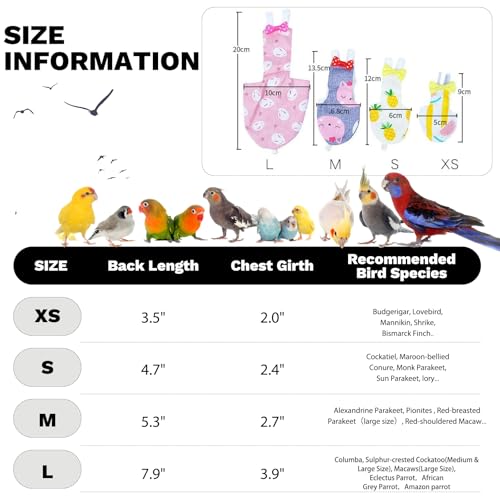 QBLEEV Bird Diaper Flight Suite, Reusable Parrot Nappy Cockatiel Clothes | Soft & waterproof inner layer, cute pigeon pants urine wet suit costume for conure macaw african budgies sun parakeet - color: Watermelon, size: M