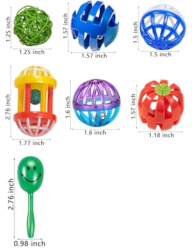 23-Pack Bird Toys Wicker Bell Balls Shaker Rattles | for Parakeets, Budgies, Cockatiels, Conures, Lovebirds