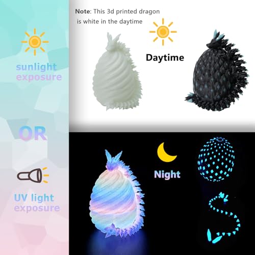 UXBSTM 6 Pack Officially Licensed 3D Printed Dragon with Egg Set, Prefilled Easter Eggs with Toys, Easter Gift & 3D Printed Animals Collection, Easter Basket Essentials, Easter Basket Stuffers - color: 6pcs Set-a