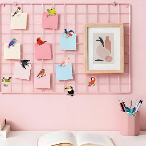 MAYJOYDIY 24Pcs 12 Styles Bird Branch Acrylic Chip Clips Parrot Swallow Robin Bag Sealer Sealing Closures Cute Pink Bird Toucan Bag Clips for Food Storage Airtight Seal Grip - style: Bird