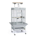 Prevue Pet Products Wrought Iron Select Bird Cage Pewter White Hammertone 3152W | Large Steel Cage with Rolling Stand and Seed Guards, Durable Design, Ideal for Conures and Medium Birds - color: Pewter, size: 24.0"L x 20.0"W x 60.0"H