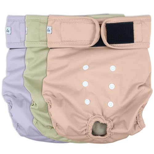 Washable Female Dog Diapers - Premium Reusable Diapers for Doggie in Heat - Highly Absorbent Dog Diapers Female for Pet Incontinence with Adjustable Snaps Pink, S - color: Morandi-2, size: Small（New Born-11.5“Waist）