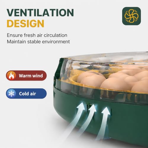 52 Egg Incubator with Automatic Egg Turning and Humidity Display, Incubators for Hatching Eggs, Chicken, Ducks, Goose, Pigeon, Quail, Parrot Incubator for Farm, Lab