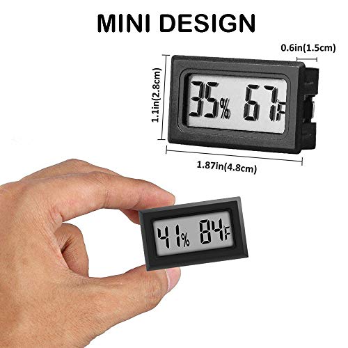 Mini Thermometer Hygrometer, Large Number Fahrenheit LCD Display Digital Temperature Humidity Meters Gauge Indoor for Greenhouse, Garden, Cellar, Fridge (5-Pack) - color: 5-pack