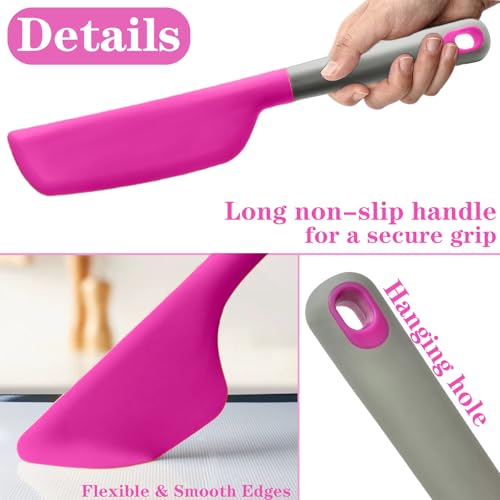 Silicone Omelette Spatula Turner, Flip Fold Omelet Turner, 13Inch | Flexible Egg Flip Tool for Non-stick Pans, Heat Resistant omelette flipper for Kitchen Omelet Pancake Crepes,Rose Red - color: Deep pink