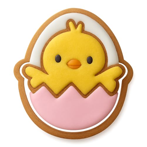 Chibi Chick Peeking from Egg Cookie Cutter & Stamp - 4x3.5