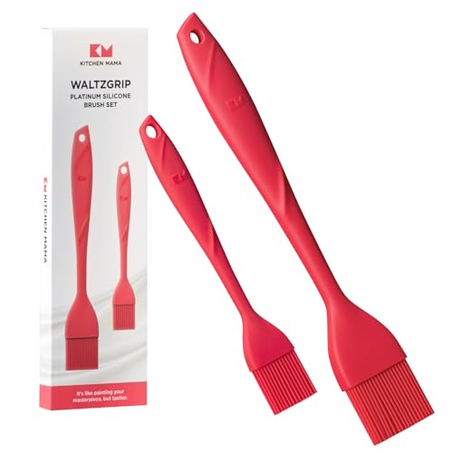 Kitchen Mama WaltzGrip Platinum Silicone Basting Pastry Brush, Red | Heat-Resistant, For Cooking, Baking, Grilling, Spreading Oil or Butter, Dishwasher-Safe - color: Red