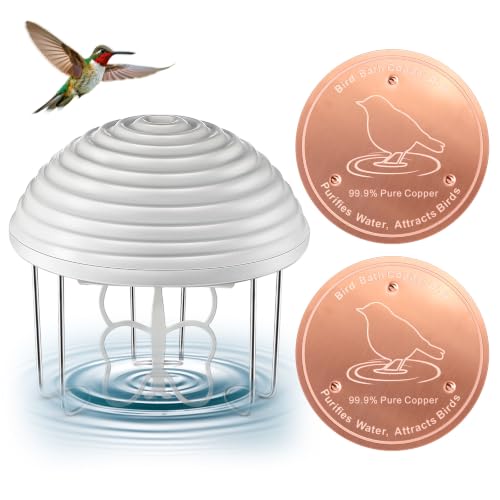 Bird Bath Water Agitator with 2 Round 99.99% Pure Copper Disk, Battery Powered Bird Bath Circulator, Quiet Waterproof Mover Keeps Water Fresh for All Season Use (Butterfly Paddle) - style: Butterfly Paddle
