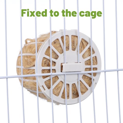 MERRYHAPY Bird Nesting Material with Basket Natural Jute and Cotton Mix Bird Nest Material for Parakeet Finch Canary Cockatiel Indoor and Outdoor Nest Building 2.87X2.87X2.55In