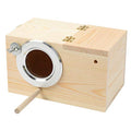 Pine Wood Parakeet Nest Box Bird House Budgie Breeding Mating Box for Lovebirds Cockatiel Parrotlets (S) - size: S