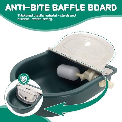 Automatic 1.2 Gallon Water Trough Cow Cattle Horse Water Bowls with Float ValveLivestock Tool Bowl for Cat Goat Sheep Dog Animal Drinking Equipment