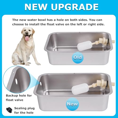 3 Gallon Automatic Dog Water Bowl Dispenser Outdoor Dog Waterer | Stainless Steel Outside Large Self Filling Auto Water Bowl for Dogs Cats Pets Livestock Chicken