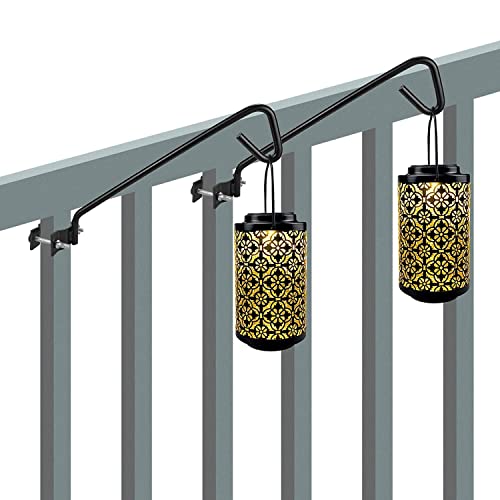 2 Packs 11 Inch Fence Deck Hook Rail Hanging Mounting Kit Heavy Duty Bird Feeder Hook Decorative Hanger for Bird Feeders Planters Suet Baskets Lanterns on Balcony Porch Railing Fence - size: 11in Long Fence Hook-2 Packs
