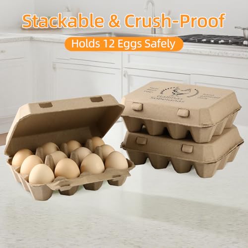 Egg Cartons Cheap Bulk 30 Pack, Biodegradable Paper Pulp Egg Holder Fridge | Egg Cartons Cheap Bulk 30 Pack, Cardboard 12-Count Egg Holder for Fridge, Biodegradable, Home Gifting & Farmers Market