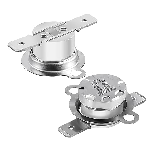 UL/CUL KSD301 125V 16A Thermostat,115°C/239°F Off N.C AutoReset | Bimetal snap disc thermostat activates ON at 95°C/203°F for ovens, water dispensers, coffee makers, space heaters, 2 pcs - size: 115°C/239°F