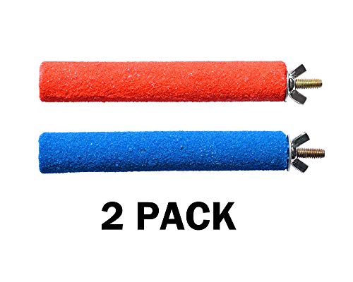 Spoiled Pet® Bird Cage Perch Stand 2-Pack - Beak and Foot Grinding Platform - Parakeets, Cockatiels, Canaries, Finches, Conures, Lories, and Budgies - Hamsters and Gerbils (Dowel Rod) - size: Dowel Rod