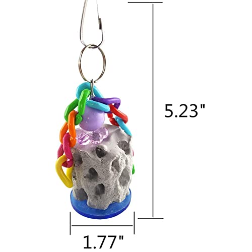 2Pcs Bird Calcium Teeth Grinding Chew Treats Bird Beak Grinding Stone Toy for Parrot Parakeet Cockatiel Chinchilla Rabbit Gerbil Mouse Hamster