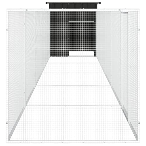 Industrial Style Chicken House with Easy Assembly, Large Galvanized Steel Poultry Coop for Multiple Chickens, Outdoor Chicken Cage 236.2x35.8x39.4 Inches