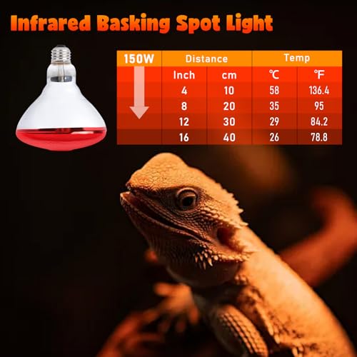 LUCKY HERP Heat Lamp Bulbs for Chickens, 150W Infrared Heat Lamp 1 Pack, Red Heat Lamp Bulbs for Reptiles, Pets, Brooder Coop and Poultry - style: 150 Watts 1 PACK