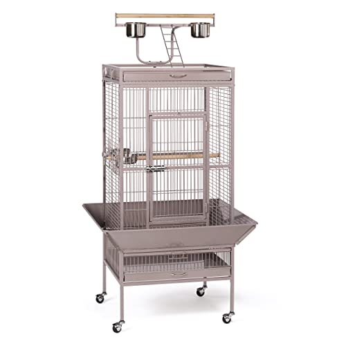 Prevue Pet Products Playtop Bird Cage - Medium Cage with Wheels for Parrots, Conures, Cockatiels, & Similarly Sized Birds, with Rolling Stand and Seed Guard - Blush Finish | Medium Cage with Wheels for Parrots, Conures, Cockatiels, & Similarly Sized Birds