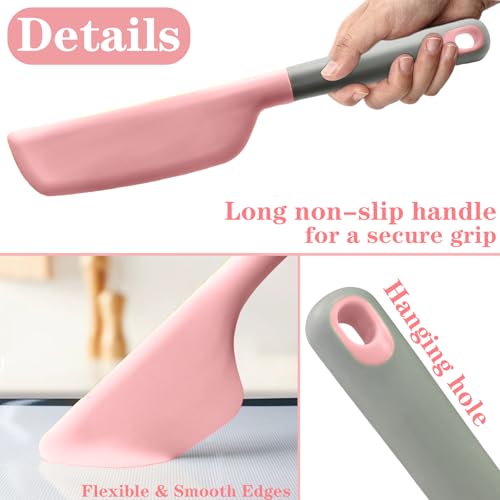 Silicone Omelette Spatula Turner, Flip Fold Omelet Turner, 13Inch | Flexible Egg Flip Tool for Non-stick Pans, Heat Resistant omelette flipper for Kitchen Omelet Pancake Crepes,Pink - color: Pink