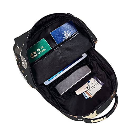Fiokroo Puppy Dogs Cute Animals Backpack School Bag For Students Teens Men Women Laptop Backpacks Travel Daypack With Multiple Pockets Cute Dogs（black） - color: Cute Dogs（black）