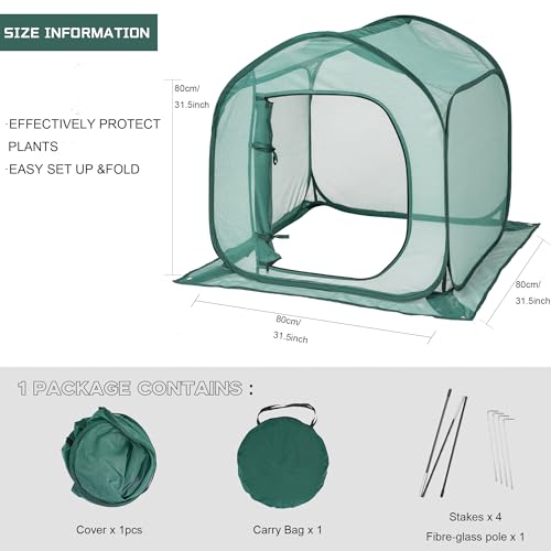 UV-Resistant Durable Pop Up Plant Covers & Garden Mesh Netting - Protective Bird Netting for Tomato & Crop Protection, Portable Pop-Up Mesh Plant Covers for Raised Beds