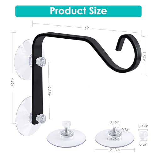 Heavy-Duty Window Suction Cup with Hanger, Window Mounted Wildlife, Hummingbird, Bird Feeders, Decorative Birdhouses, Wind Chimes & Plants, Strong Load-Bearing Hanging Hook (1)