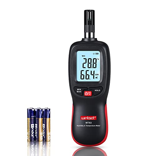 Humidity and Temperature Meter, Digital Hygrometer Handheld | Measure Dew Point, Wet Bulb, Ambient Temp, Humidity Thermometer Gauge, Psychrometer for Home, Room, Indoor, Outdoor HVAC