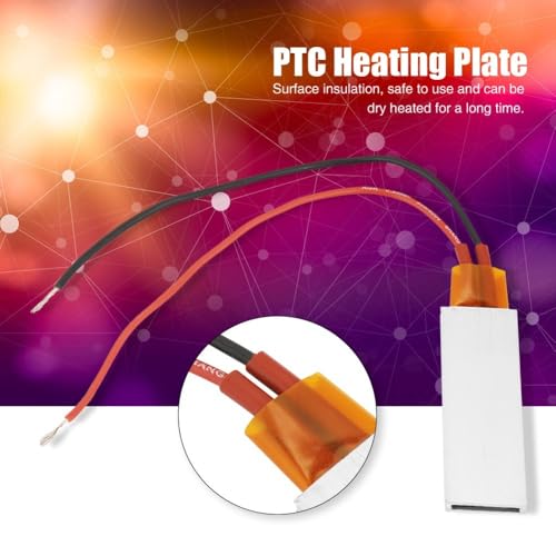 12V PTC Heating Plate – Aluminum Housing Thermostatic Heater for Incubators, Laboratory Equipment & Electronic Preheating(12V/200℃) - size: 12V/200℃