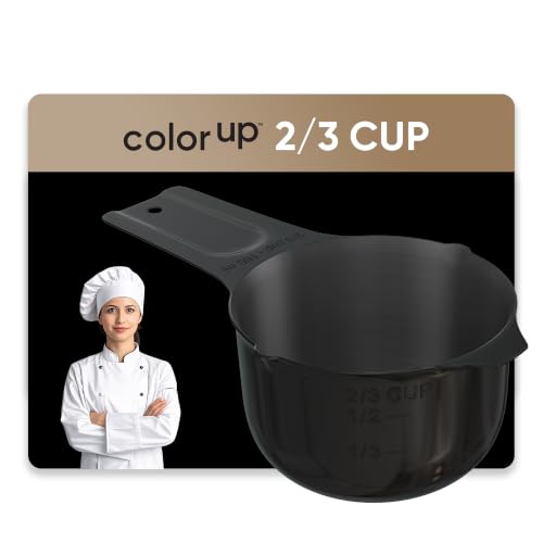 Color Up ⅔ Cup Measuring Cup (160 ml) – Premium Black Stainless Steel, Accurate for Wet & Dry Ingredients, Embossed Markings, Easy-Pour Spouts, Dishwasher-Safe, Kitchen Essential - size: 2/3 Cup (160 ml) Black