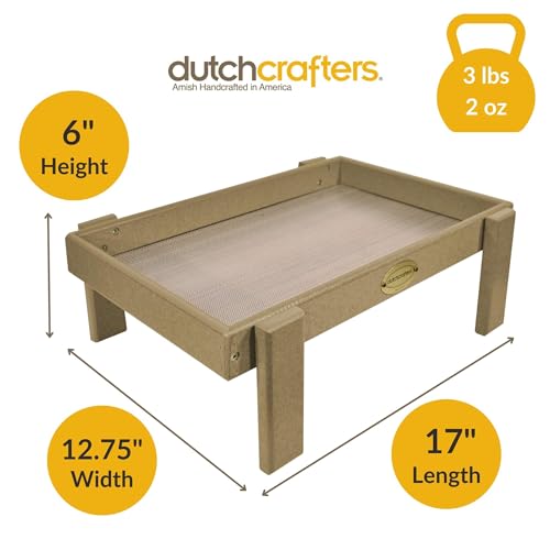 DutchCrafters Amish American Made Platform Bird Feeder, Free Standing Ground Bird Feeders for Outdoors, with Raised Seed Tray for Wild Birds, Chicken, Squirrel, Gift for Birdwatchers (Weathered Wood) - color: Weathered Wood