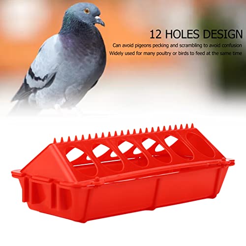 Poultry Feeder, Chick Feeder 12 Holes Flip Top Multipurpose | Pigeon Feeders Small Poultry Feeding Dispenser for Chicken, Duckling, Pigeons, Parrots, Birds, Duck