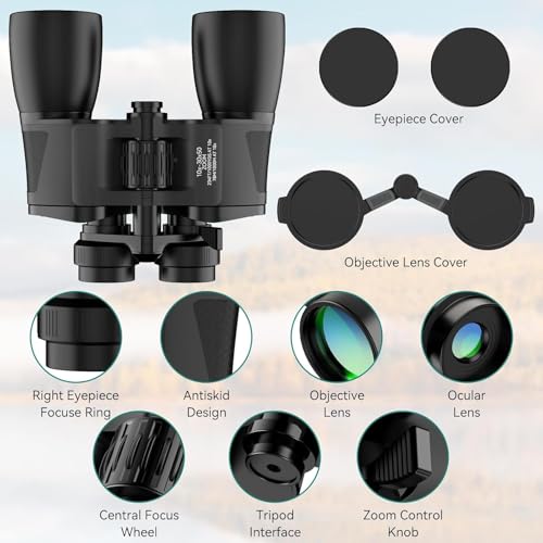MLight 10-30X50 Zoom Binoculars for Adults, High Powered Military Binoculars for Bird Watching, Hunting, Outdoor, Hiking, Concerts Large View, Waterproof, BK7 Prism, FMC Lens, Low Light Night Vision - color: 10-30X50 (BAK7)