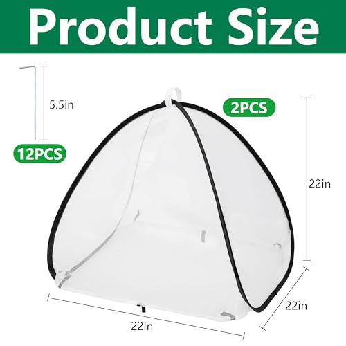 2 Pcs Pop Up Insect Barrier Plant Cover Tent, 22 x 22 x 22 Inch Foldable Garden Plant Protectors Mesh Enclosure, Garden Net Cage Bird Insect Guard Cover for Protecting Plants Fruits Vegetables - color: 22 X 22 X 22 Inch